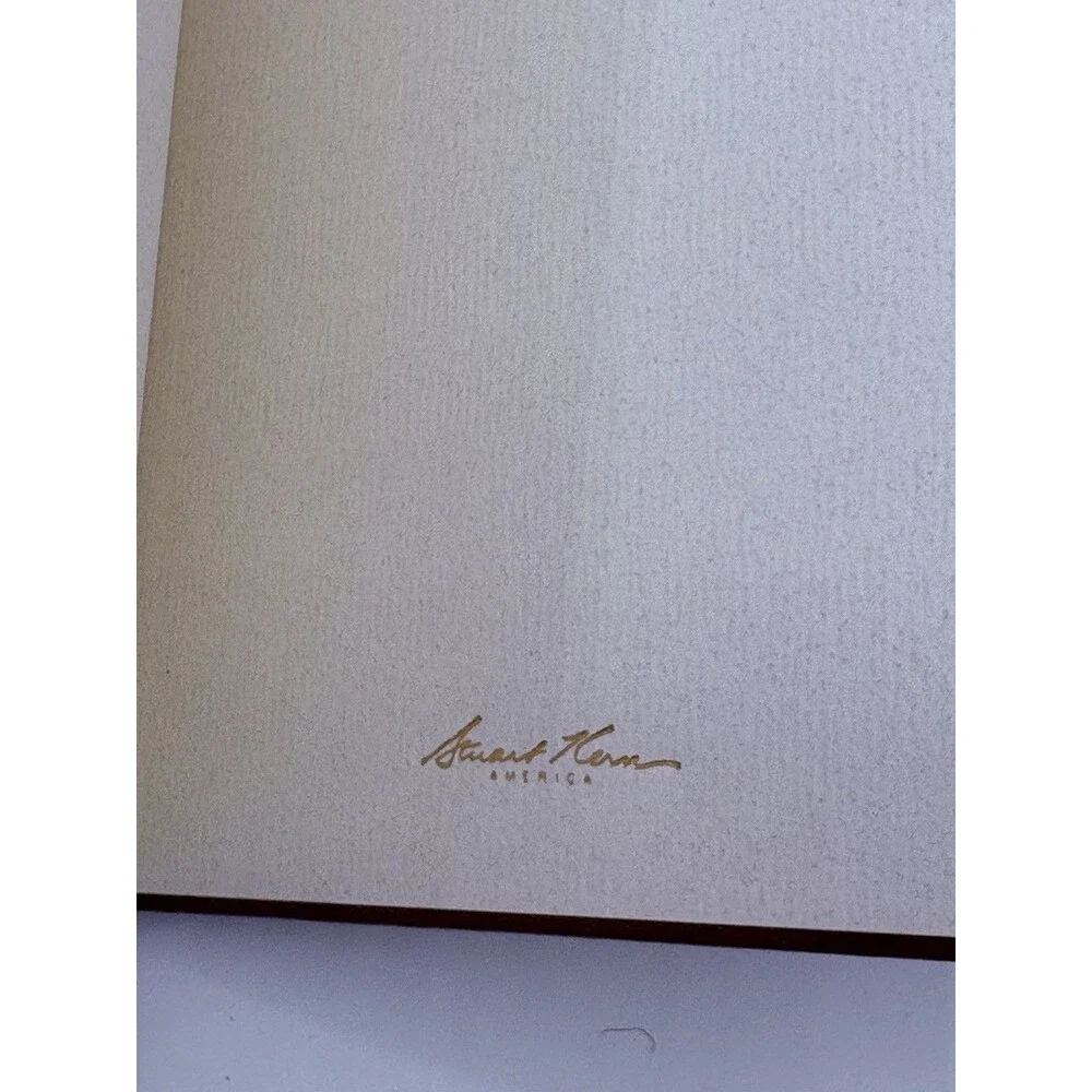 Rare Vintage Stuart Kern America Leather Blank Journal Gilt Pages Brown Mint Con